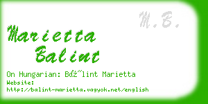 marietta balint business card